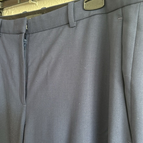 NWT Theory Demitria 4 Sea Blue traceable Wool flat front creased pants trousers - Picture 2 of 9